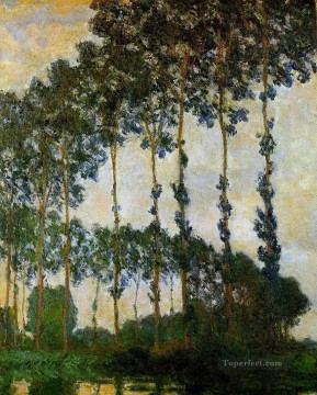 風景 Painting - ジヴェルニー近くのポプラ 曇りの天気 クロード・モネの森の森